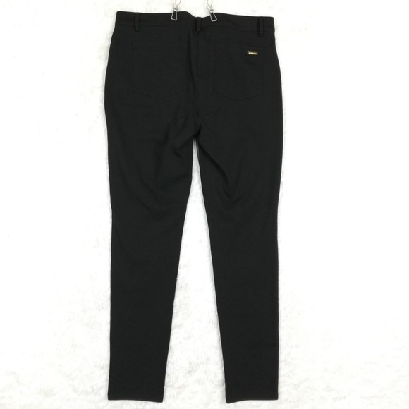 Michael‎ Kors Womens Pants Skinny Moto Black Faux Leather Mid Rise Stretch 8 - Picture 2 of 10